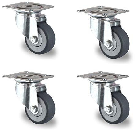 Rollensatz 4 Lenkrollen 50 mm Thermoplastisches Gummi Apparaterolle