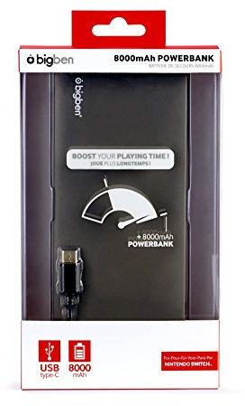Bigben Interactive SWITCHPOWER8000 banque d'alimentation électrique Noir, Bleu 8000 mAh - Banques d'alimentation électrique (Noir, Bleu, Consoles portables, Nintendo Switch, 8000 mAh, 5 V, 2 A)
