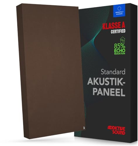 Addictive Sound Schallabsorber Standard 100x50x11 cm, Klasse A, Hellbraun | Studioqualität-Akustikpaneel mit Akustikwolle, EU-produziert, Montageset für Wand und Decke