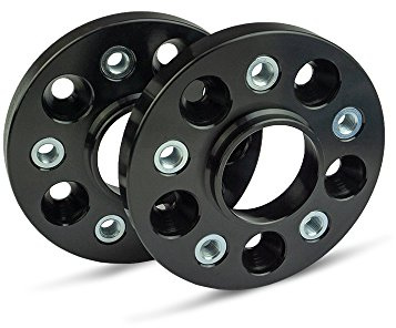SCC Spurverbreiterung 13012BWS - Buchse schwarz eloxiert - LK: 130/5 NLB: 71,6 GEW: M14x1,5 - 20mm - 2 Stück