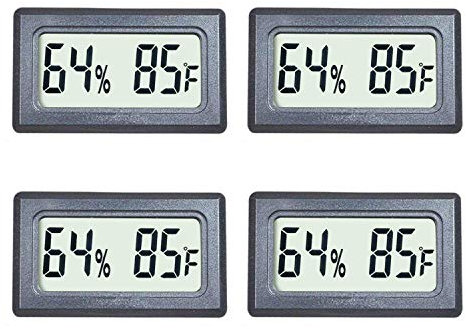 DollaTek 4Pcs Mini Digital Thermometer Hygrometer Meter Gauge Indoor Große Anzahl Display für Home Office