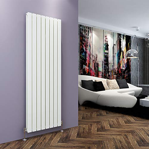 ELEGANT 1800 x 608 mm Vertical Column Designer Radiator White Double Flat Panel Central Heater for Living Room, Bedroom, Bathroom