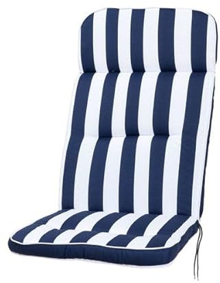 KETTtex 2155 Auflage Hochlehner Alicante Blockstreifen blau-weiß Sitzpolster 120x50x7 cm