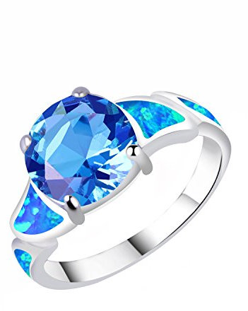 KELITCH 925 Sterling Silber Kristall Ringe Handgefertigt Opal Ringe Freundschaft Charme Ringe Zum Mädchen Frau