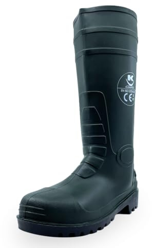 KELI FRANCE Bottes de Sécurité S5 SRC, Coque de Protection Acier, Semelle P.V.C et nitrile, Anti-perforation & Anti-dérapante, Caoutchouc vert, Modèle Hulk (numeric_47)
