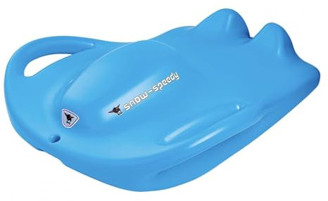 BIG - Schlitten Snow Speedy (hellblau) – Schnee-Bob aus Kunststoff mit Sitzkuhle und Haltegriffen, Outdoor-Winterspielzeug für Kinder ab 5 Jahren und Erwachsene