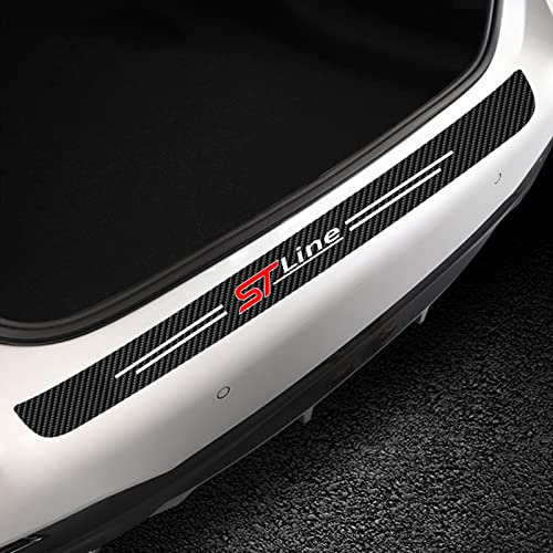 JYMLOV Car Rear Bumper Protectors for Fo-rd ST-line, 90cm Tailgate Trim Strip Trunk Door Sill Edge Guard Carbon Fiber Anti-scratch Sticker Styling Accessories,Black