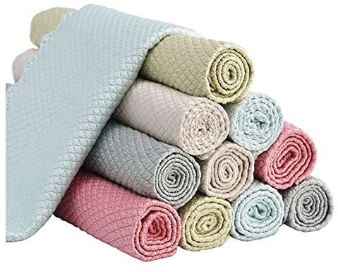 HAVHAV Microfiber Cleaning Cloth Fish Scale Microfiber Polishing Cleaning Cloth Compatible With Dishes Glass Reusable Cleaning Rags