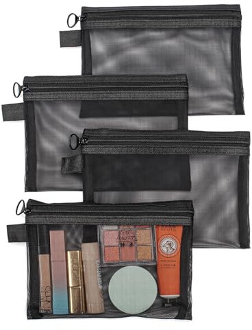 Vinuwu Kleine Kosmetiktasche für Handtasche, Zipper Durchsichtige Tasche, Schminktasche Kulturbeutel Beutel Reise mit Reißverschluss, Taschen Organizer Shopper, Kosmetik Organizer Tasche Für Damen