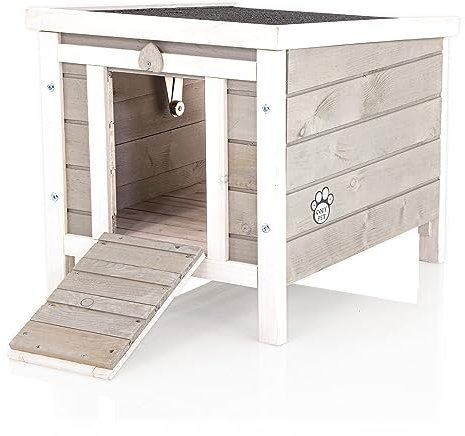 COZY PET Rabbit Hide Shelter Rabbit Hutch Run Guinea 34 Models Pig House Kitten Puppy Tortoise Hedgehog Run in Grey Wood RH02GR