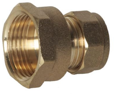 hep® 15mm Compression by 3/4 BSP Brass Female Iron Coupler Straight Adaptors 15mm x 3/4 BSP Female (Pack of 1)