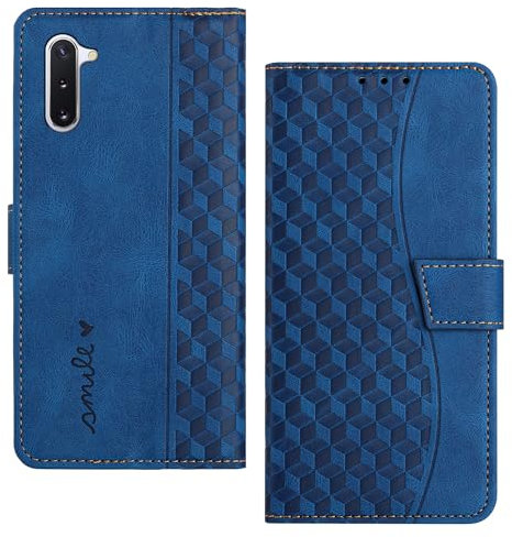 Radoo Handyhülle für Samsung Galaxy Note 10 Hülle Leder für Klappbar PU Leder Tasche Flip Wallet Stoßfeste Case Schutzhülle Klapphülle für Galaxy Note 10 Hülle Lederhülle (Blau)