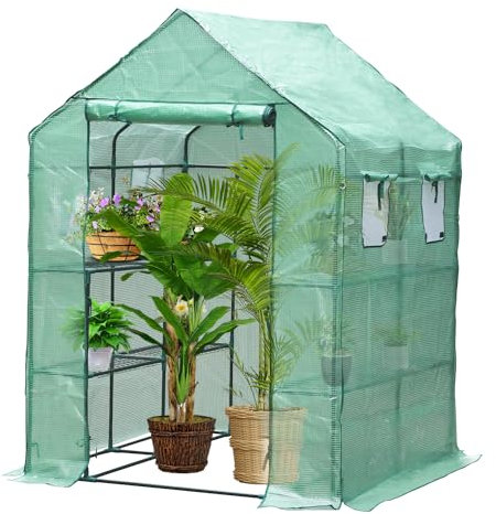 Ansobea Serra verde grande, 143 x 143 x 195 cm, serra per pomodori, serra da giardino, 130 g