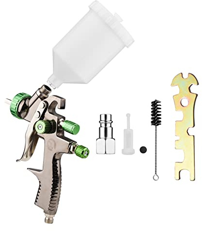 LVLP HUIOP - Pistola a spruzzo d'aria a bassa pressione da 1,3 mm, 600 cc tazza di fluido spruzzatore a gravità, mini pistolo