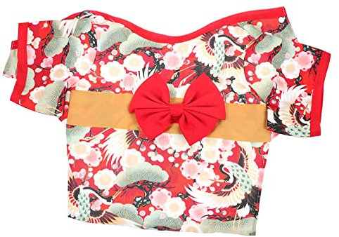 BESPORTBLE Japanischer Hundekimono Haustierkleidung Aus Atmungsaktivem Hautfreundlichem Material Für Besondere Anlässe Wie Halloween Und Geburtstagsfeiern
