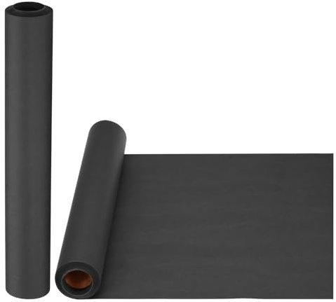 PATIKIL 2 Rolle Zeichenpapierrolle 38cm x 10m Zeichenpapier 80 g/m² Papierrolle Kraftpapier Malpapier Skizzenpapier Bastelpapier für Staffelei Malen Handwerk Geschenkverpackung Schwarz