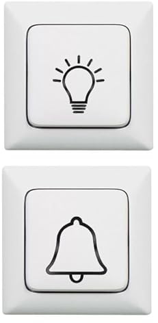 3 Stück Licht Symbol Aufkleber und 3 Stück Glocken Symbol Aufkleber, Selbstklebend, Dekorativ, Abziehbild (RMT7/1) (je 20 mm)