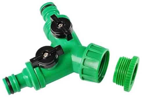 Divisor de manguera de agua, divisor de manguera en Y, resistente de 2 vías, distribuidor de espiga, versátil adaptador de grifo para balcón, lavado de coche, baño