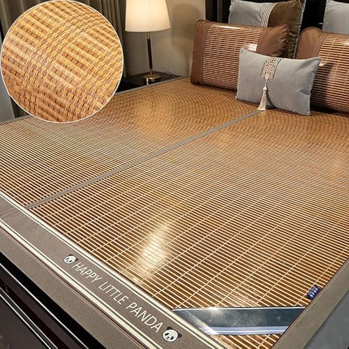 Sommer faltbare Rattan kühle Matratze, Bambus-Bettmatte, kühlende Topper-Bettmatratze, faltbare doppelseitige Bambusmatte fürs Bett, atmungsaktive karbonisierte Bambus-Sommerschlafmatte, Bambusmatte(B