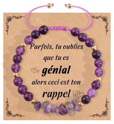 YELUWA Cadeau Femme, Bracelet Femme, Idee Cadeau Fille 6 7 8 9 10 11 12 Ans Bracelet Pierre Naturelle Femmes Cadeaux Anniversaire Noel Anniversaire pour Fille Maitresse Maman Sœur Mamie Amie Collègues