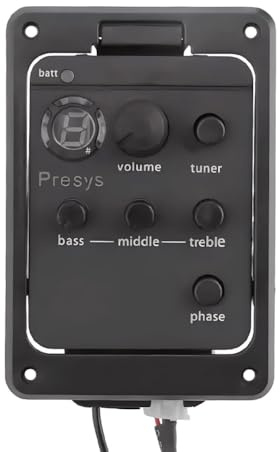 LYEAA Akustische Gitarre Tonabnehmer Vorverstärker Equalizer Batteriebetriebener digitaler Tuner für Fishman Presys