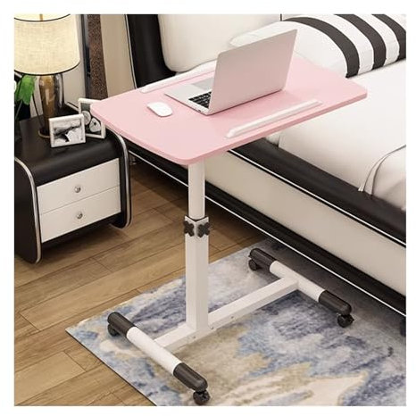 XXAD553TY Mobile Workstation Schlafsaal-Schreibtisch, einfacher Schreibtisch, Heimcomputertisch, beweglicher Nachttisch, Verstellbarer Kleiner Tisch Mobiler Schreibtisch