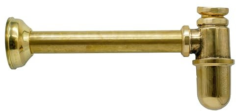 L'ARTISTICA F.LLI PERINCIOLI | Sifone a Bottiglia in Ottone da 1.1/4, Sifone a Bottiglia per Lavandini da Esterno ed Interno, max 25cm