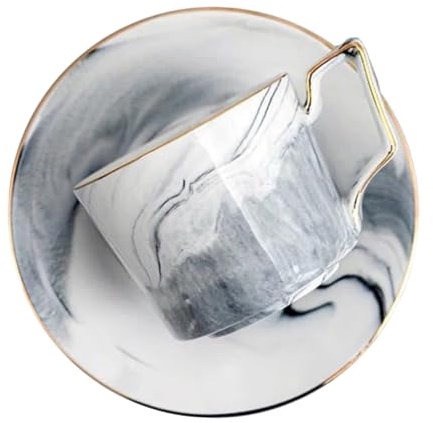 HOLIDYOYO Taza De Café y Platillo De Mármol De Tazas De Té Jaspeada Decorativa Para Servir La Mesa