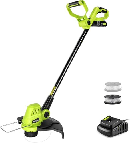 SnapFresh Tagliabordi a Batteria 20V Elettrico (con Batteria e Caricabatterie, Larghezza di Taglio 30,5 cm, Protezione per Fiori, Testa Regolabile a 4 Angolazioni, Impugnature Regolabili)