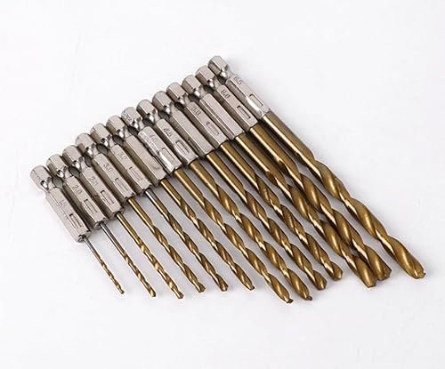 Jeu de 26 Forets en Acier à Coupe Rapide avec Queue Hexagonale, Revêtement en Titane,Tailles de 1,5 à 6,5 mm, Ensemble de Forets HSS pour Perçage de Métal, Bois, Plastique,Matériau en acier inoxydable