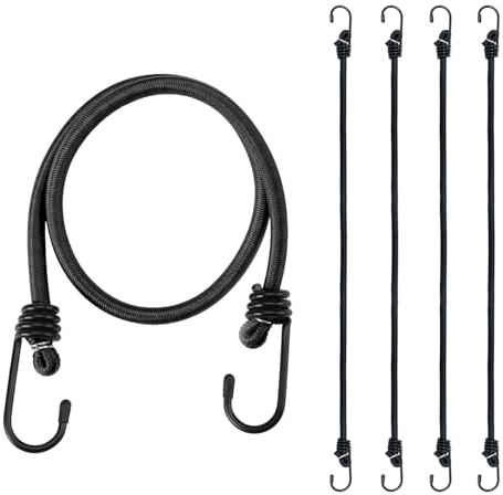 5er Gepäckspanner mit Haken, 80cm Universal Fahrradgurte Elastische Vielzweck Gummi Spanngurte für Gepäck, Sackkarren, Camping, Motorrad