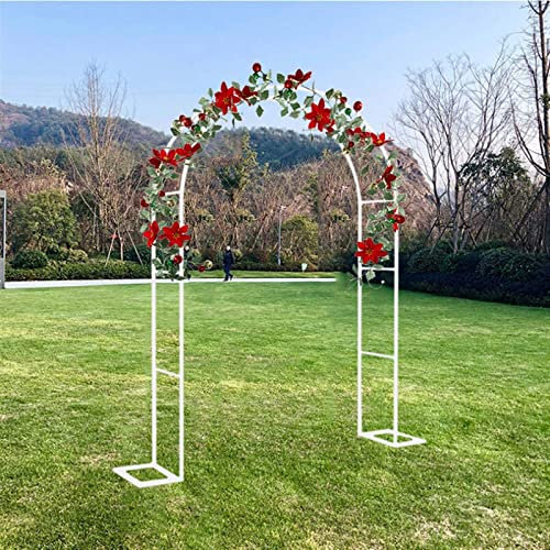Metall-Rankgitter für Rosen und Kletterpflanzen, freistehend, Rosen-Pavillon, Hochzeitsdekoration, 300 x 220 x 40 cm, Weiß