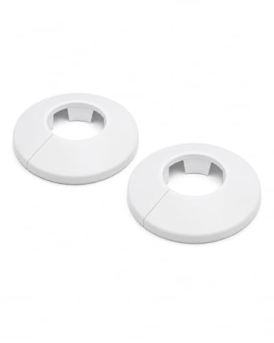 BADfabrik24 Klemmrosette RV 3/4-28 mm Weiß hitzebeständig (2 Stück)