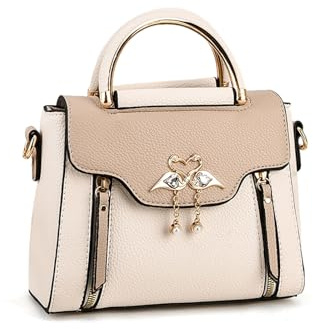 NICOLE & DORIS Kleine Damen Handtasche Umhängetasche mit Griff Schultertaschen PU Leder Mädchen Crossbody Bag Mini Henkeltasche Satchel