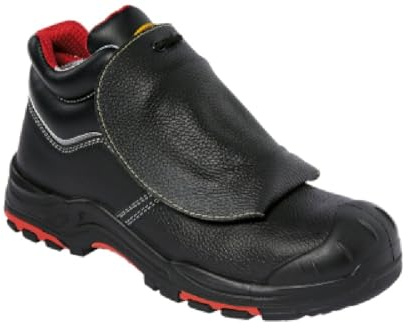 Scarpe Antinfortunistiche per Lavoro da Saldatore Modello Alto in Pelle Verniciata Nera : S3S FO SR HRO (Nero, Sistema Taglie Calzature EU, Adulto, Uomo, Numero, Media, 43)