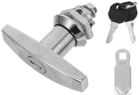 UKCOCO Serrure De Porte D'Armoire Avec Clés Serrure De Boîte À Outils Et Rangement Rv Verrouillage Robuste À Poignée En T Pour Tiroirs Et Classeurs 3.07X2.44X1.22 Pouces