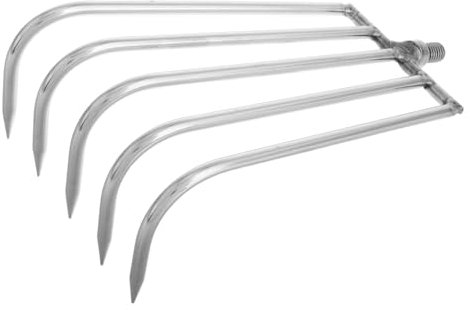 Abaodam Râteau d'herbe d'eau Outil d'enlèvement d'herbe râteau à bonsaï Coupe-Herbe Plantes Aquatiques Outils de désherbage râteau d'étang Acier Inoxydable Silver