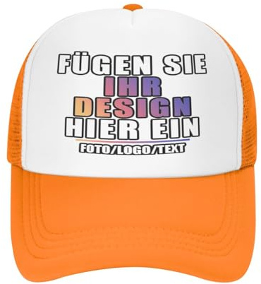 Kustima Basecap personalisiert Kappe personalisierte für Männer & Frauen |mit Foto/Logo/Text | Verstellbare Schirmmütze selbst gestalten | Mesh Cap Baseball Caps Herren Damen