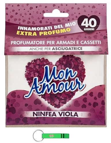 5X Paglieri Mon Amour Lila Seerose Duftsäckchen Sacchetti Profumati - Duftende Wäschesäcke – Lufterfrischer für kleine Räume,12g + Beni Culinari Kostenloser Schlüsselanhänger