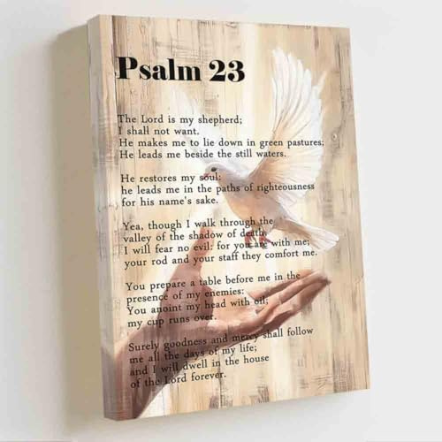ZQQART Jesus Leinwandbilder Psalm 23 Bibelvers Poster Bilder Der Herr ist mein Hirte Christliches Wandbild Die Hände Gottes (Braun,30x45cm)