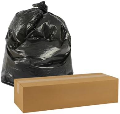 200 Heavy Duty Recycled & Recyclable Black Bin Bags – 100L Household Refuse Sacks, 15kg CHSA Tested, 737mm x 965mm (18x29x38), 22 Micron (88 Gauge), Tear Resistant Liners for General Waste