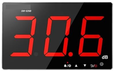 SW-525 30-130dB Fonometro Digitale da Parete Misuratore di Decibel di Rumore Rilevatore di Db Decibelmetro Professionale (SW 525b)