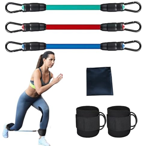 Bandas de resistencia a las piernas: conjunto de bandas de manguito de tobillo ajustables, bands de ejercicio con correas fuertes | Equipo de entrenamiento de fuerza de cadera, accesorios de entrenam