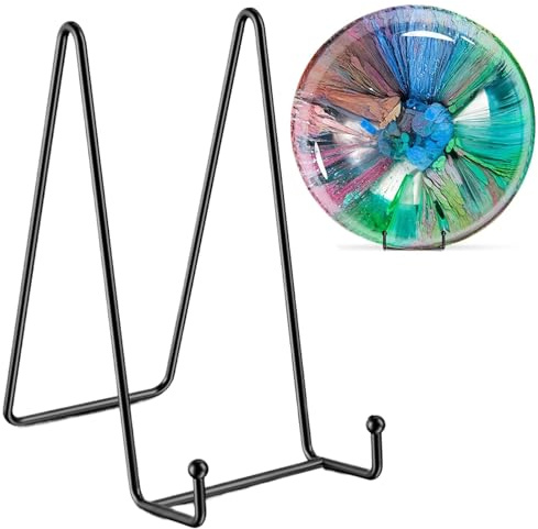Yulokdwi Soportes Para Platos Decorativos | Caballete Metálico Para Platos Decorativos | Soporte De Hierro Para Cuadros Discos Y Libros | Expositor Para Objetos Y Manualidades
