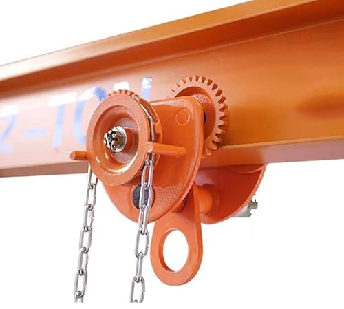 Adjustable 2 Ton Manual Chain Trolley, Heavy-Duty Hoist for I Beams & Chain Hoists, 10ft Chain, Ideal Gantry Crane Trolley for Lifting Applications
