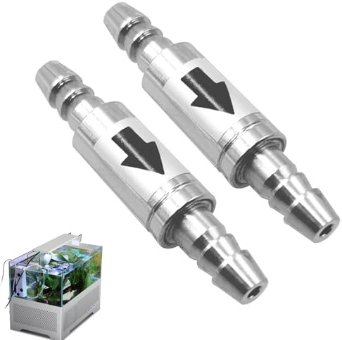 2pcs Einweg-Rückschlag Ventil Aus Rostfreiem Stahl,Edelstahl Rückschlagventil Set Für Aquarium,Rückschlagventil,Für Anti-Rückfluss-Rückluft-Co2 Leitung 4 Mm Schlauch Regler Diffusor Im Aquarium System