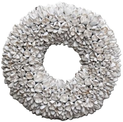 Kranz Deko Hängekranz Weiß Naturmaterialien 40 cm