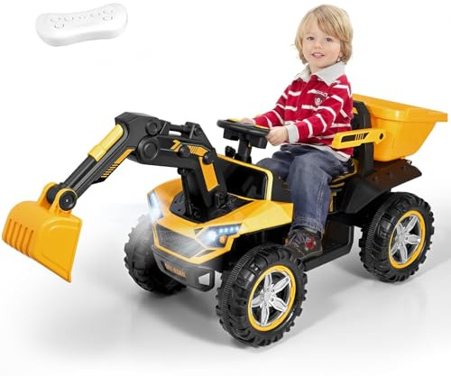 Kinder Elektroauto,Vollautomatischer Bagger,24V 7ah, mit 2.4G Fernbedienung,Kinderauto Kinderfahrzeug,Elektrofahrzeuge für ab 3 Jahre,Maximale Tragfähigkeit: 50 kg