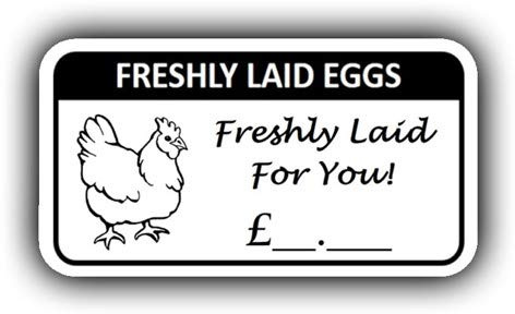 200 x Feshly Laid Egg Box Labels with Price Hen Stickers Eggs