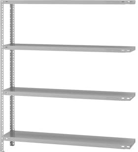 eurokraft | Lager-Schraubregal | Bauart mittelschwer | beidseitig | HxBxT 1500 x 1300 x 300 mm | lichtgrau | Anbauregal